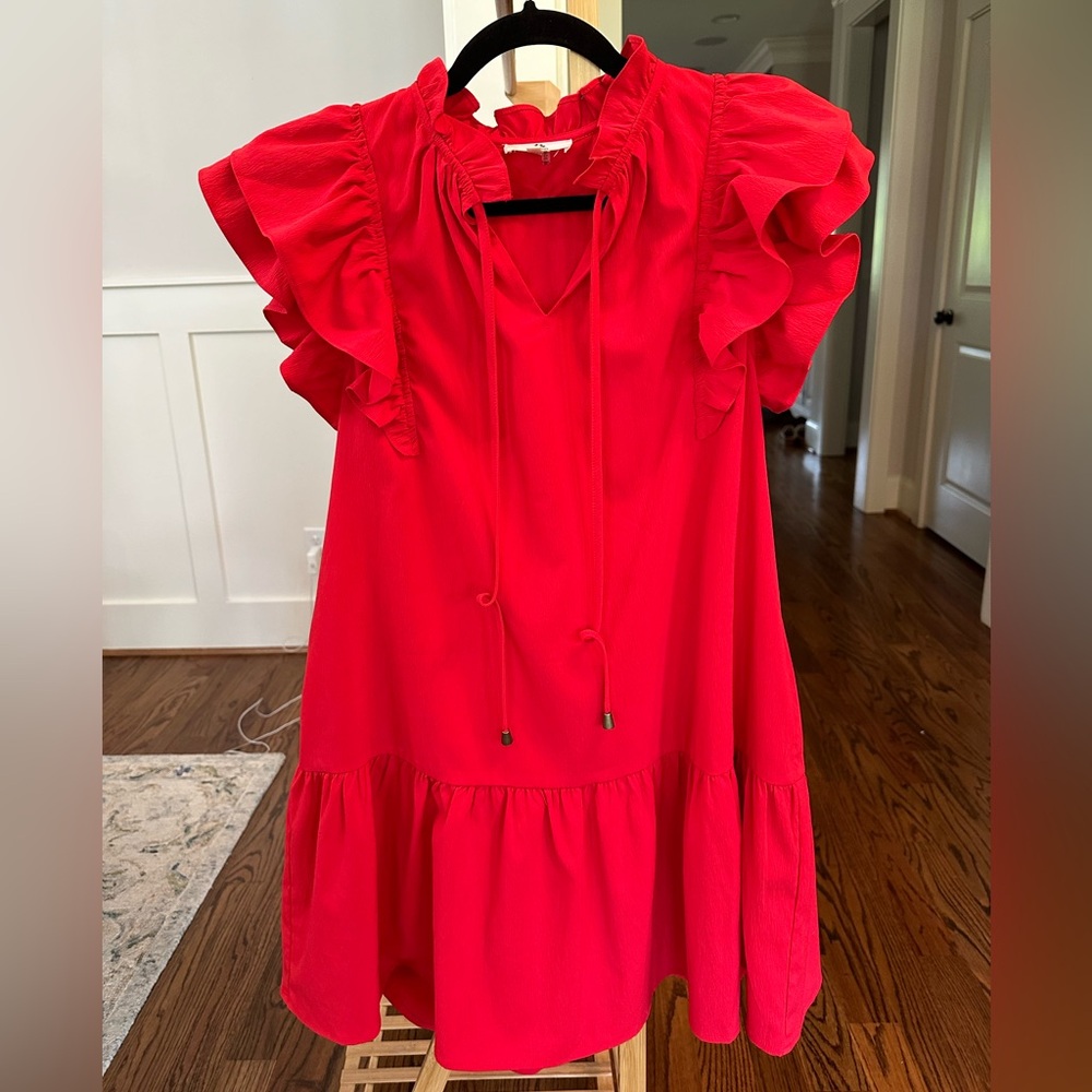 Size small EUC Entro red ruffle shift dress